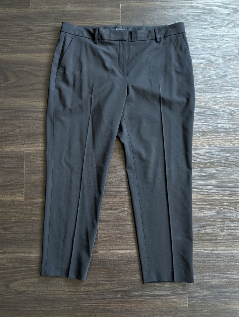 Theory Black Tailored Dress Pants Size 12 Cropped Professional Trousers Office